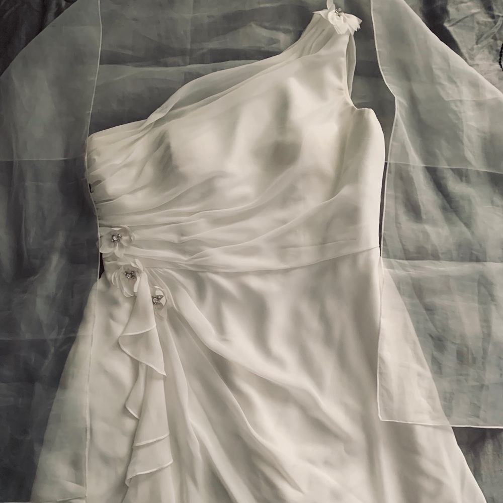 White dress with shawl